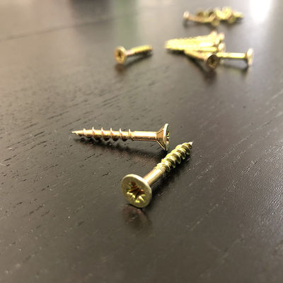 M4.0x30MM Philips P2 Countersunk Head Needle Point Yellow Zinc Chipboard Screw