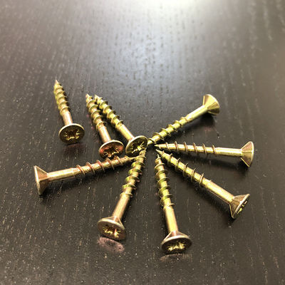 M4.0x30MM Philips P2 Countersunk Head Needle Point Yellow Zinc Chipboard Screw