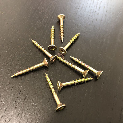 M4.0x30MM Philips P2 Countersunk Head Needle Point Yellow Zinc Chipboard Screw